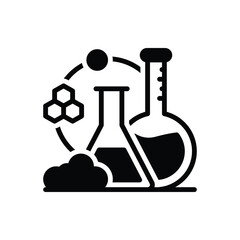 Black solid icon for chemistry