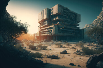 Post-apocalypse: The End of the World. The terribly ruined landscape | Generative AI Production