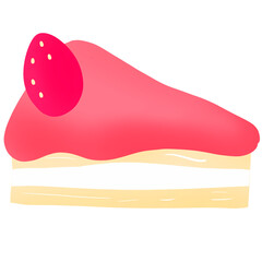 Cute strawberry cake, cafe line 