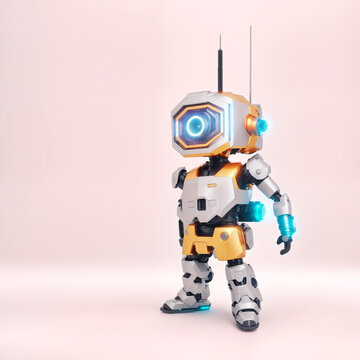 Tin robot modern art created with Generative AI technology