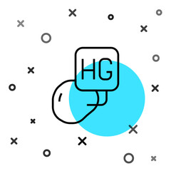 Black line Drop of mercury icon isolated on white background. Random dynamic shapes. Vector