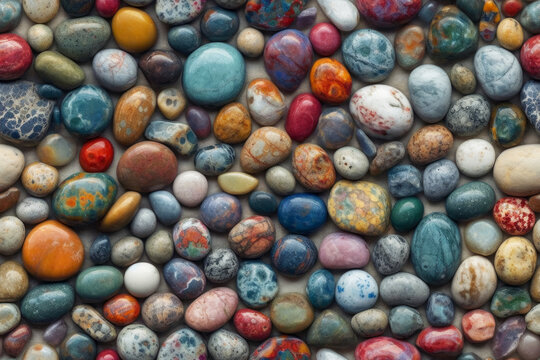 A collection of colorful pebbles. Generative AI