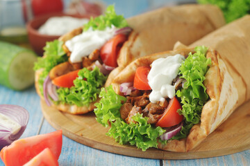 A traditional dish of Greece - gyros