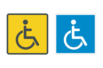 disabled handicap icon set, man in a wheelchair