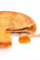 jam tart isolated on white