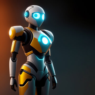 modern futuristic robot created with Generative AI technology