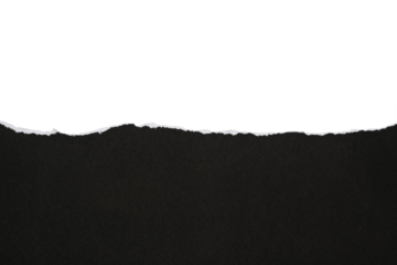 Papel rasgado de color negro sobre fondo blanco, recurso gráfico