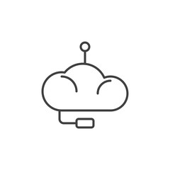 Obraz premium Chatbot Cloud with Headset concept vector outline icon