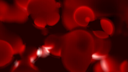 red organic fantastic wax bubbles bokeh background - abstract 3D illustration
