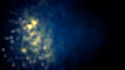 dark teal - yellow passionate gentle figures bokeh background - abstract 3D illustration