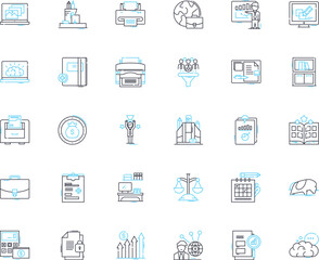 Key commerce linear icons set. E-commerce, Marketing, Sales, Retail, Products, Online, Platforms line vector and concept signs. Consumers,Digital,Payment outline illustrations
