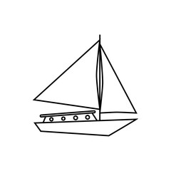 Sailboat icon vector. yacht illustration sign. sailing ship symbol. sailfish logo.