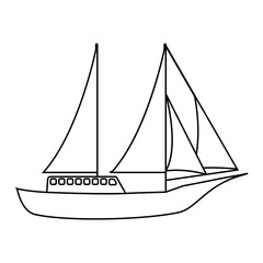 Sailboat icon vector. yacht illustration sign. sailing ship symbol. sailfish logo.