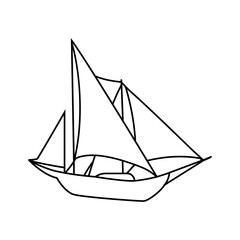 Sailboat icon vector. yacht illustration sign. sailing ship symbol. sailfish logo.