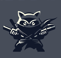 Ninja Racoon Vector Art