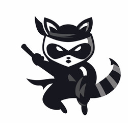 Ninja Racoon Vector Art