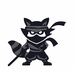 Ninja Racoon Vector Art