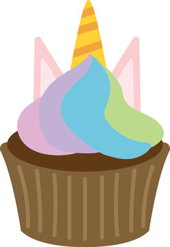 birthday cupcake vector image