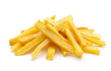 french fries on white background