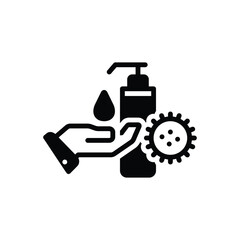 Black solid icon for preventing 