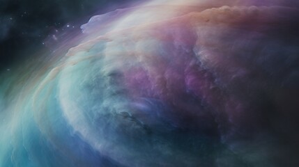 Naklejka na ściany i meble Beautiful space background. Nebula blast. Multicolored space clouds. Space backdrop. Science fiction backdrop. Fantastic cosmic wallpaper. Generative AI illustration.