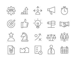 Business Icons - Vector Line. Editable Stroke.