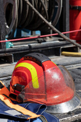helmet for firefighters work safety concept