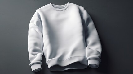 White sweatshirt on gray background. Mock up for advertise. AI generated