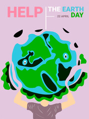 Protect the earth. Help the globe of earth 22 April 2023