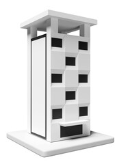 skyscraper building icon isolated. 3d render illustration