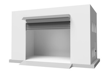 empty warehouse industry icon isolated. storage building logistics concept