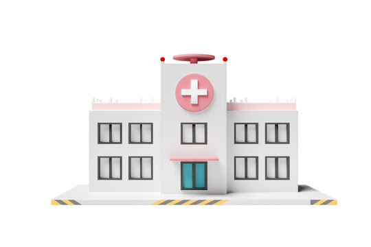 3d hospital building icon isolated. 3d render illustration