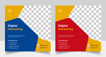 Digital marketing social media post banner template design