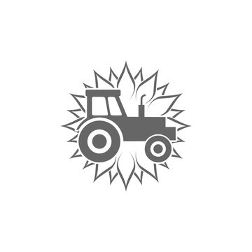 Tractor icon isolated on transparent background