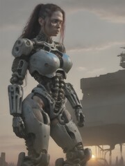 Naklejka premium Cyberpunk - Warrior - Character