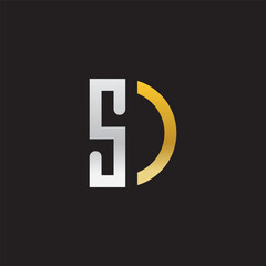 Alphabet letters monogram logo DS,SD,S and D, elegant and Professional letter icon design on black background.