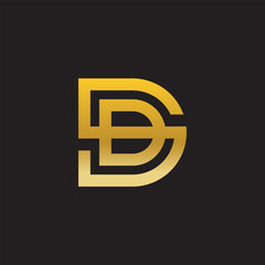 Alphabet letters monogram logo DS,SD,S and D, elegant and Professional letter icon design on black background.