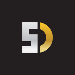 Alphabet letters monogram logo DS,SD,S and D, elegant and Professional letter icon design on black background.