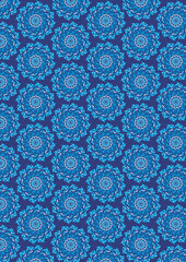 seamless pattern with blue circle structures