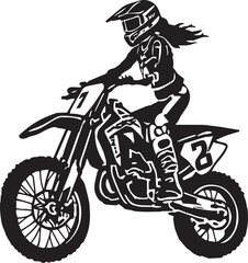 Fototapeta na wymiar Woman on a bike, Woman on a motorcycle vector illustration,SVG