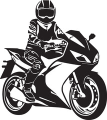 Fototapeta na wymiar Man on a bike, man on a motorcycle vector illustration,SVG