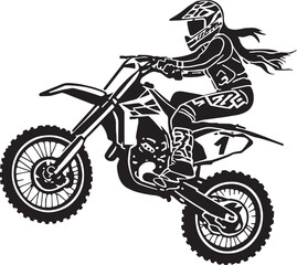 Woman on a bike, Woman on a motorcycle vector illustration,SVG