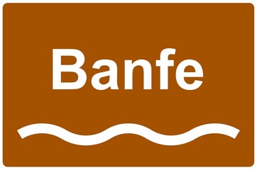 Illustration eines Flussnamenschildes des Flusses 