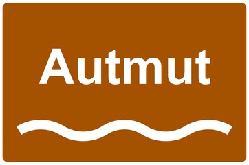 Illustration eines Flussnamenschildes des Flusses 