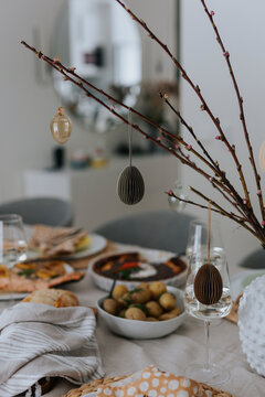 Table set for Easter meal