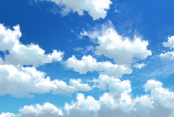 青空と雲　背景イラスト