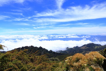 Costa Rica landscapes - beautiful nature - View from Irazu Volcano to the National park around