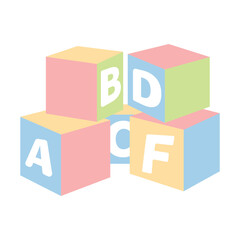 Vector cartoon image of children's cubes. The concept of parenting and caring for a child. Add elegant elements to your design.