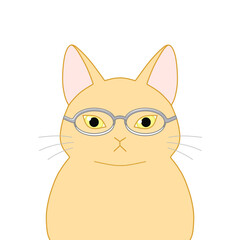 メガネをかけた茶色の猫