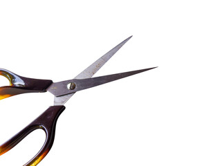 Iron stainless scissors isolated on white background